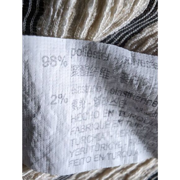 Zara Striped Cream and Gray MIDI Dress with Pockets Size Small - Picture 4 of 5